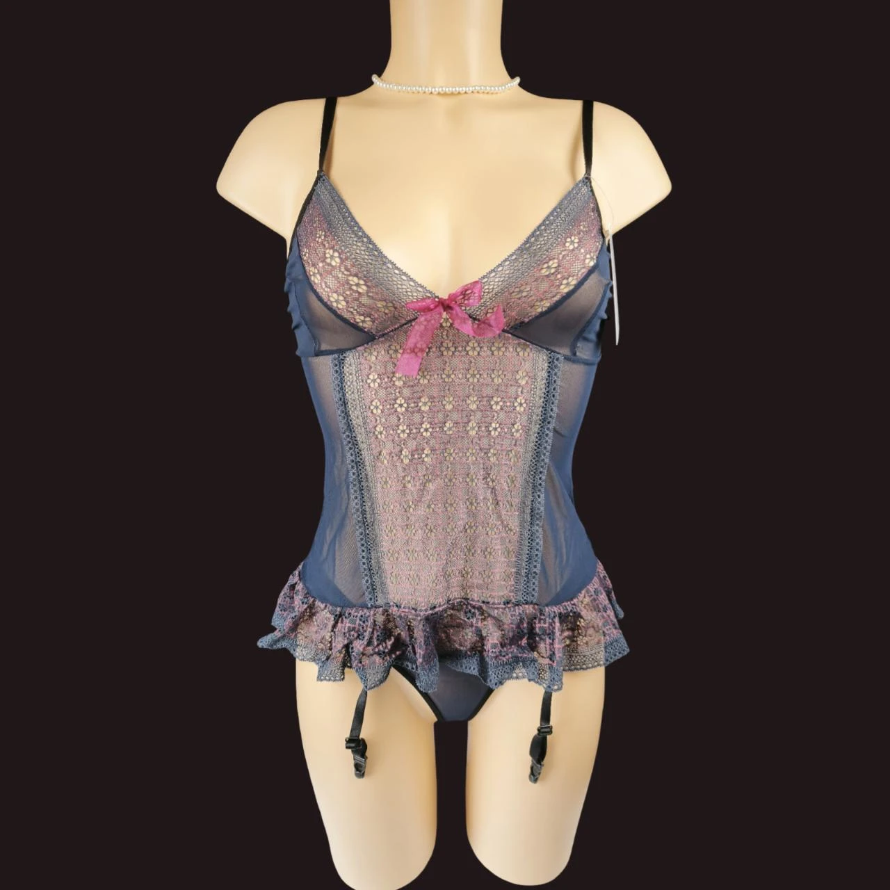 Conjunto de lingerie Guêpière + String Marca Casmir "Elise Corset" Novo G/GG 40/42 – photo 2